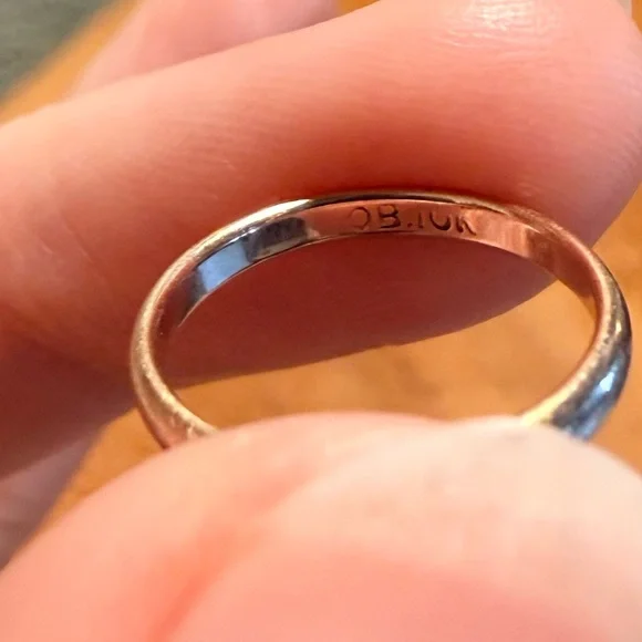 Antique Ostby & Barton 10k gold baby ring - Picture 5 of 5